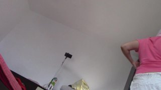 Brunette Dances Nude While Trying On Clothes