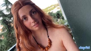 Redhead With Big Tits Gives Rough Blowjob And Facial