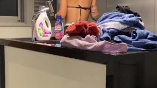 Amateur Blowjob In The Laundry Room