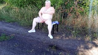 Masturbating Neighbor Reaches Orgasm On Park Bench