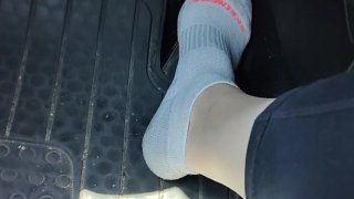 Mini Cooper Revving In White Ankle Socks