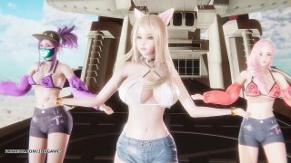 Mmd Unis: Hot Kpop Dance League Of Legends Animation