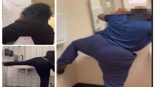 Girl Forgot To Lock The Door!